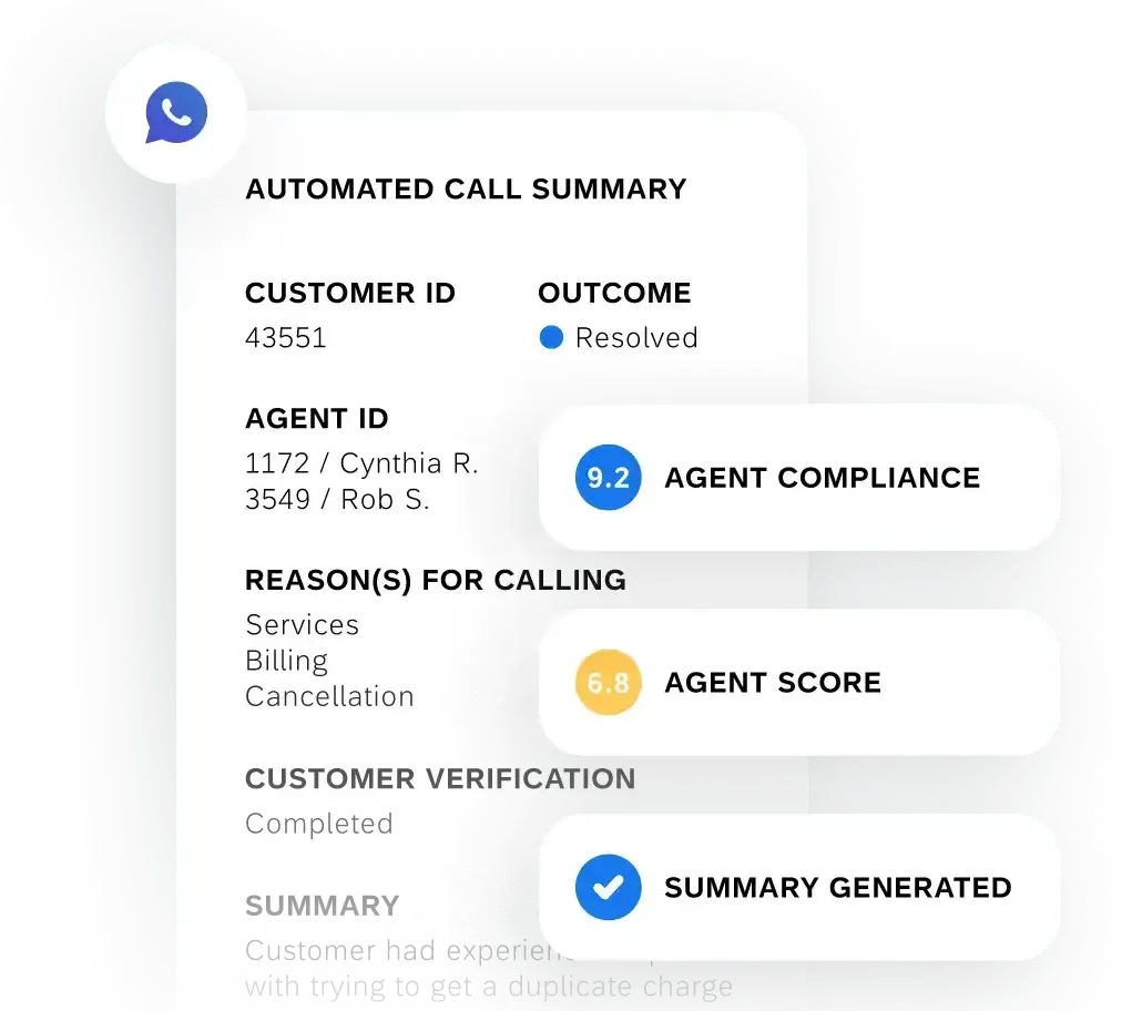 automated call summary for call center agent