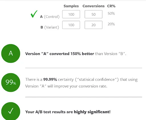 Statistical significance calculator