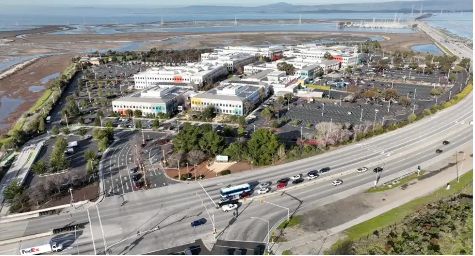 image of meta office building from sky