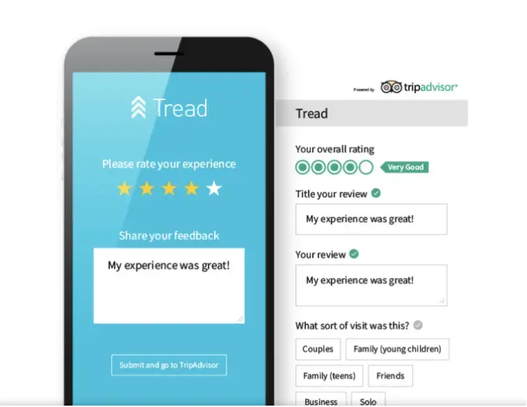 Tread customer review on mobile