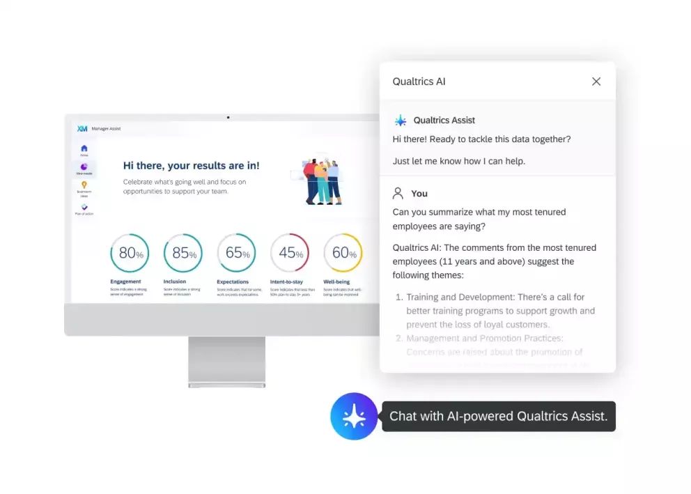ai dashboard with results of survey