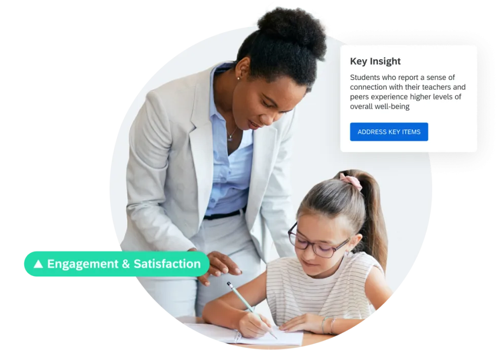 Teacher helping student to increase engagement