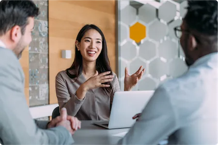 Woman leading a meeting