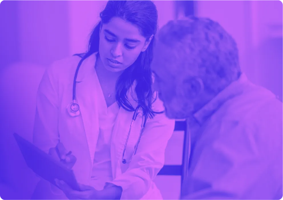 healthcare provider working with a patient