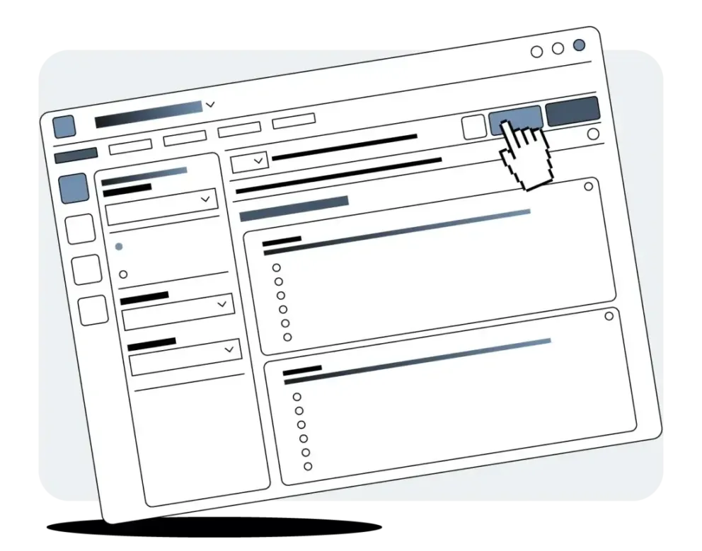 An illustration depicting a clicker dragging and dropping elements in a screen