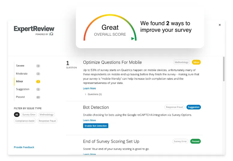 Improving survey software