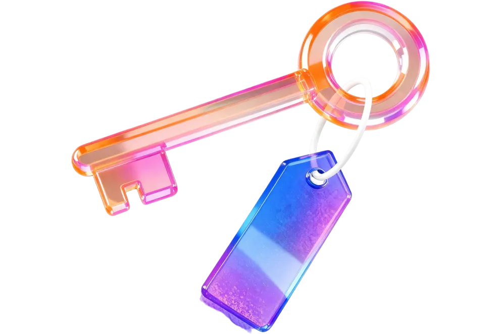 AI generated image of colorful key