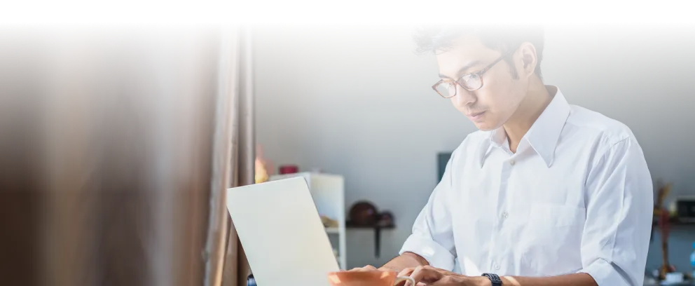 A man working on his computer.