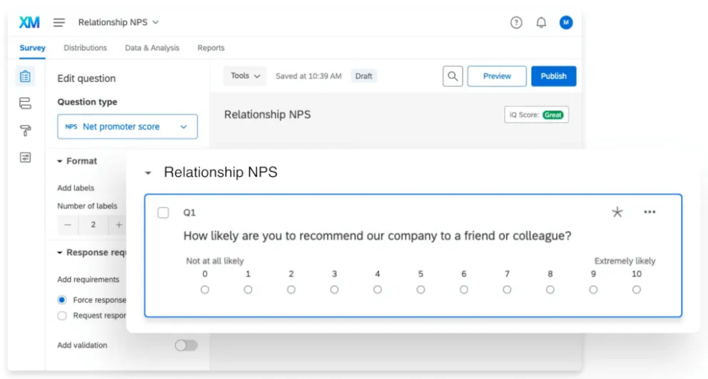 Optimized relationship NPS