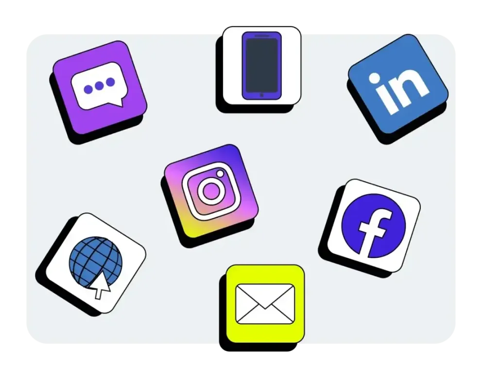 A graphic with the logos of some social media apps