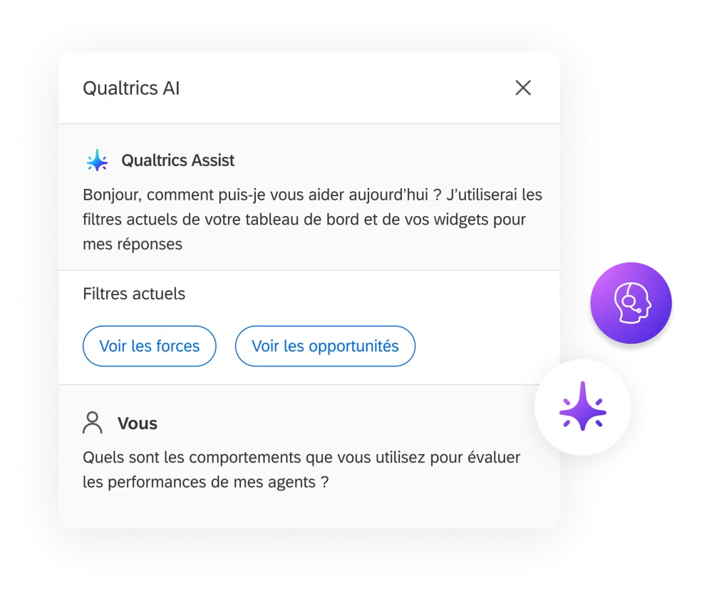 Fil de discussion sur l'assistance aux agents par l'IA de Qualtrics