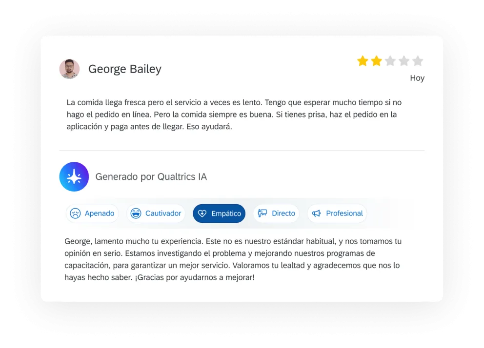 Opiniones que reciben respuestas