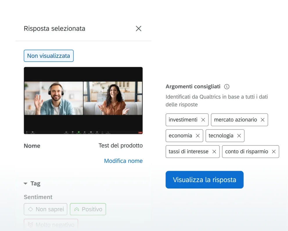 Feedback video e audio in tempo reale