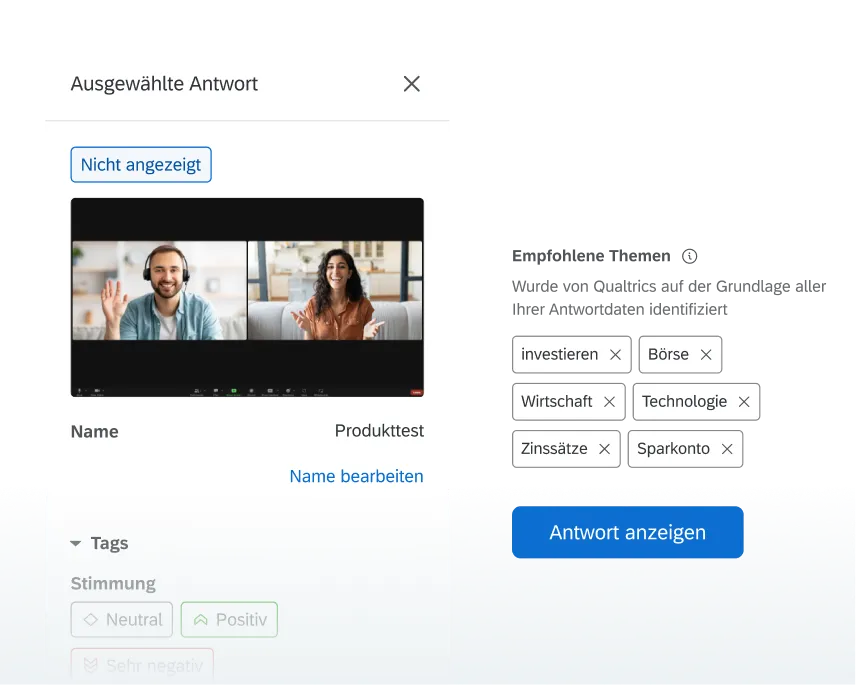 Video- und Audiofeedback in Echtzeit