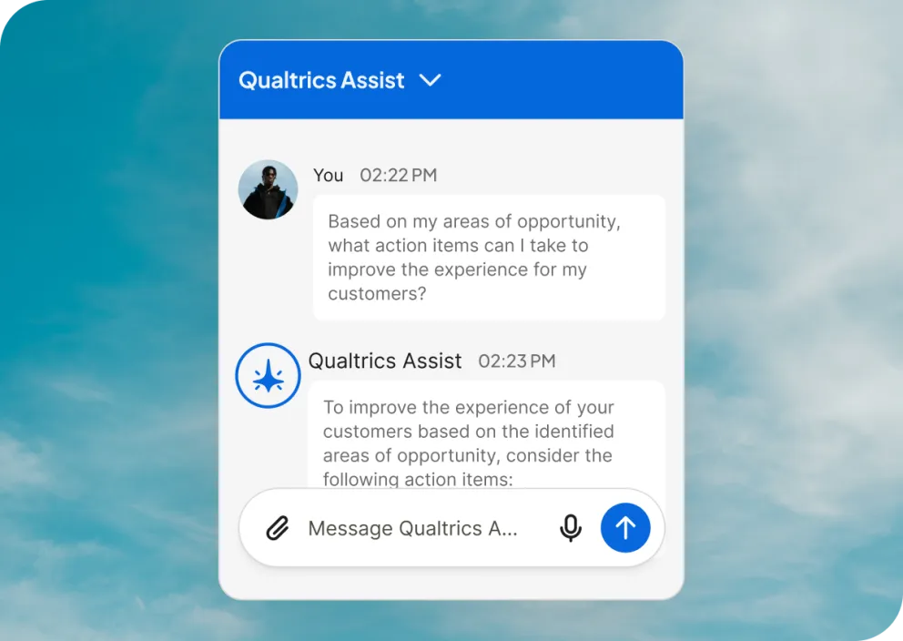 Qualtrics Assist chat thread