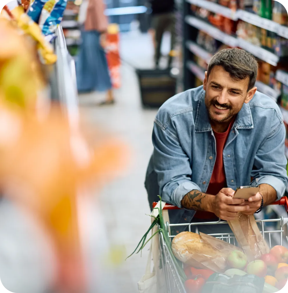 A man buying groceries