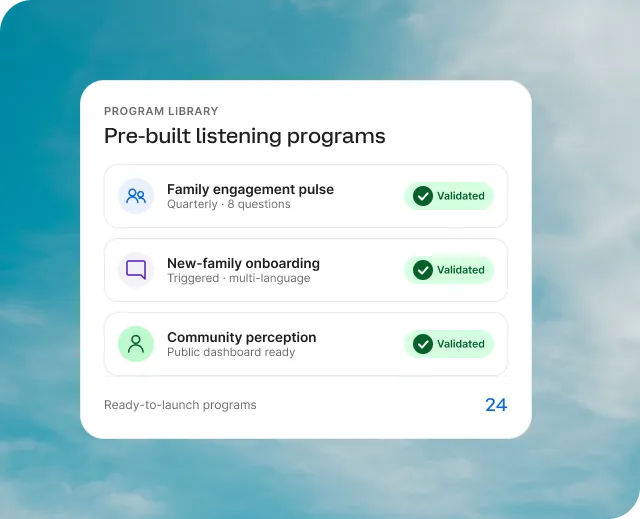 Pre-built listening programs
