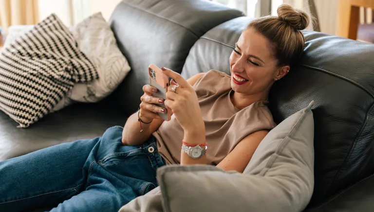 Scrolling through the phone