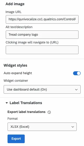 screenshot of the editing pane you see to the left of an image widget