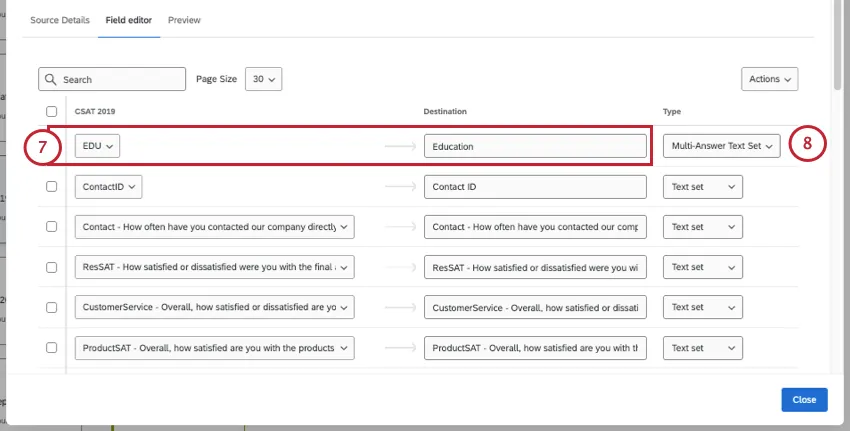 mapping a new field called education