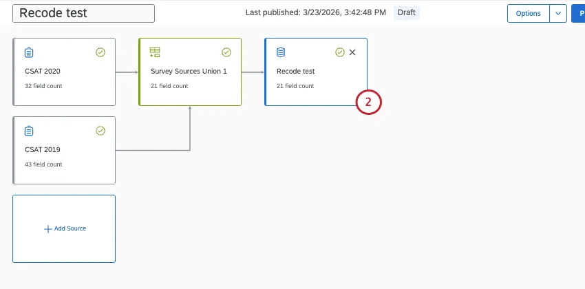 data modeler with output dataset highlighted 