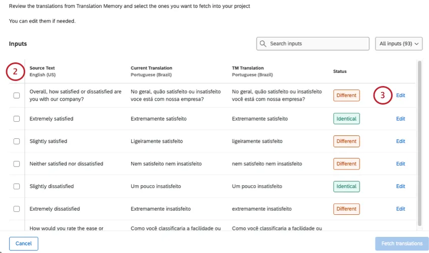 button to edit next to each row