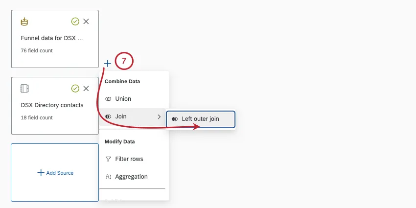 adding a left outer join in the modeler