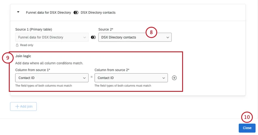 next modal that opens lets you configure the join