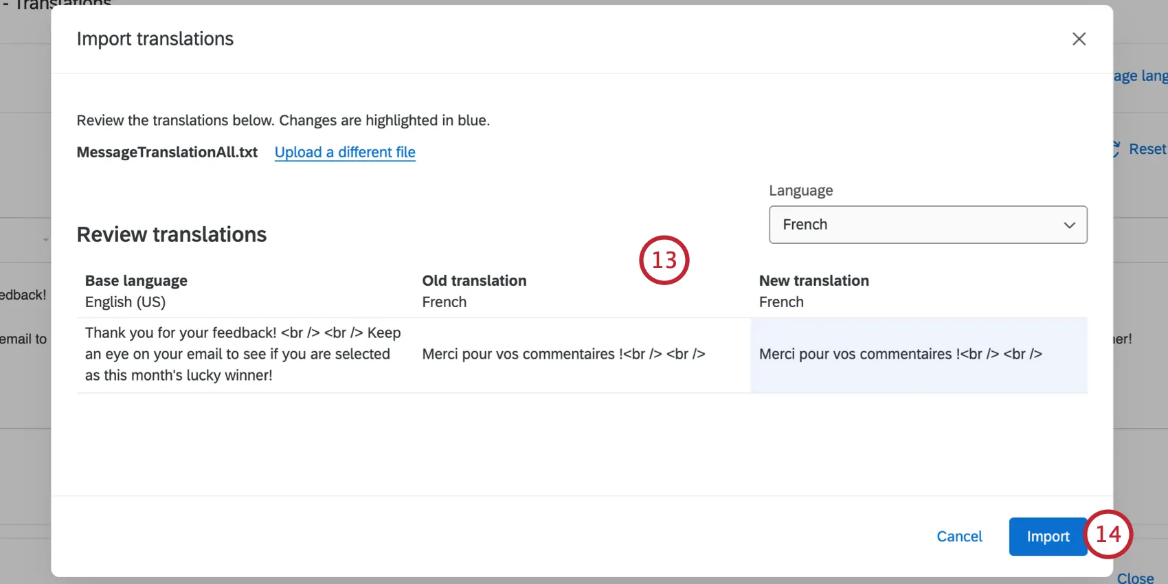 reviewing the uploaded translations