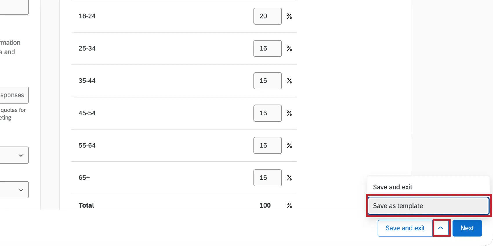 clicking "save as template"