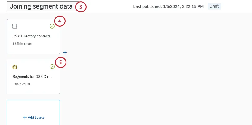 a data model with contact and segment data sources