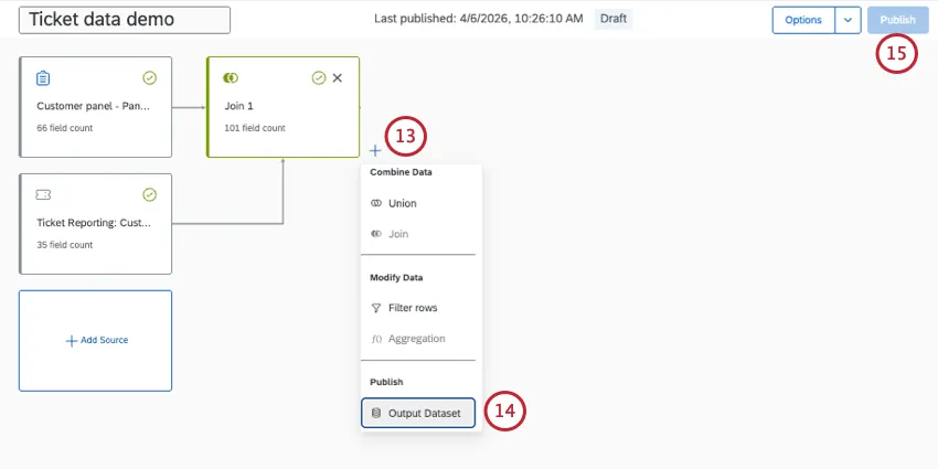 finishing up the data model with an output