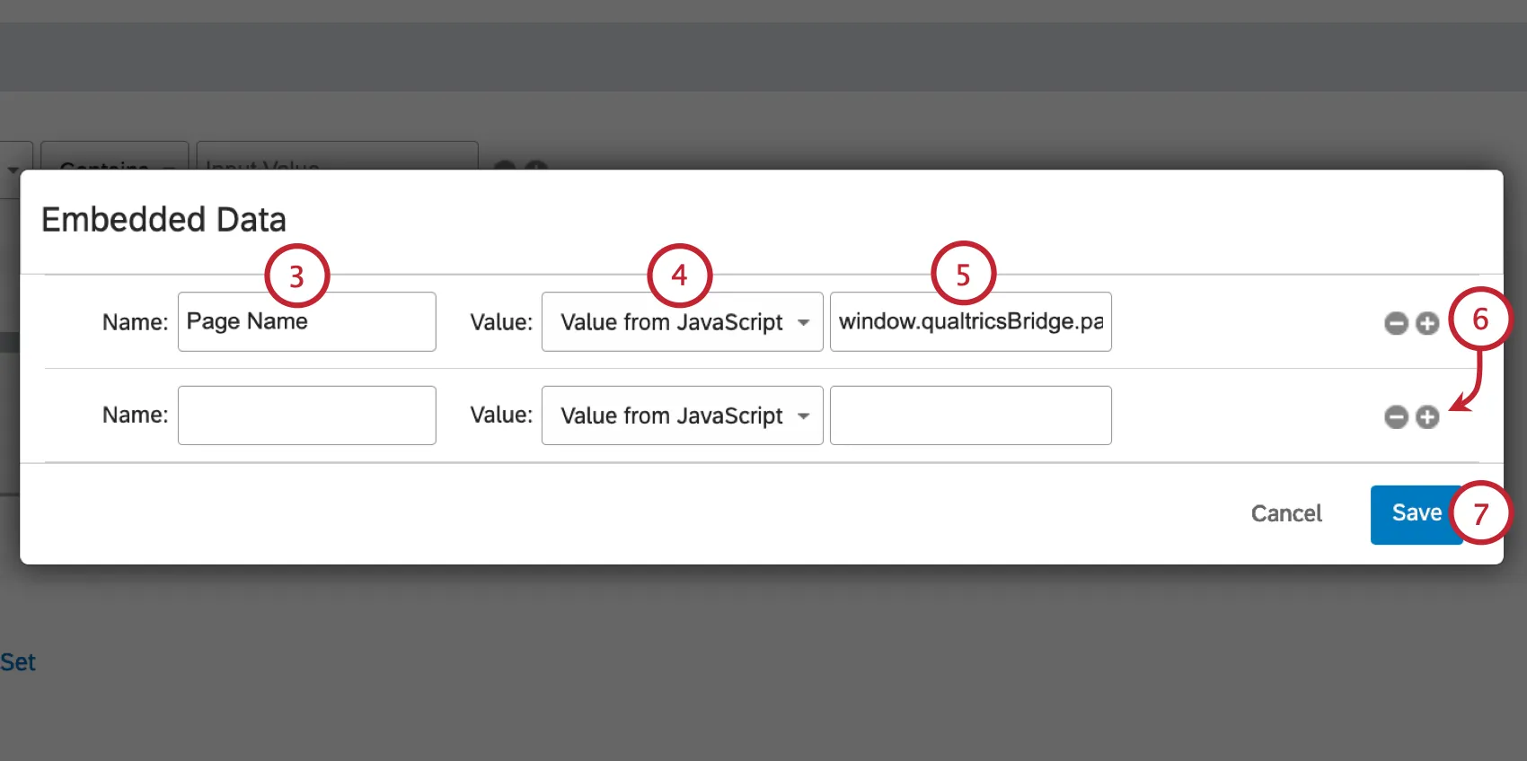 adding embedded data from javascript