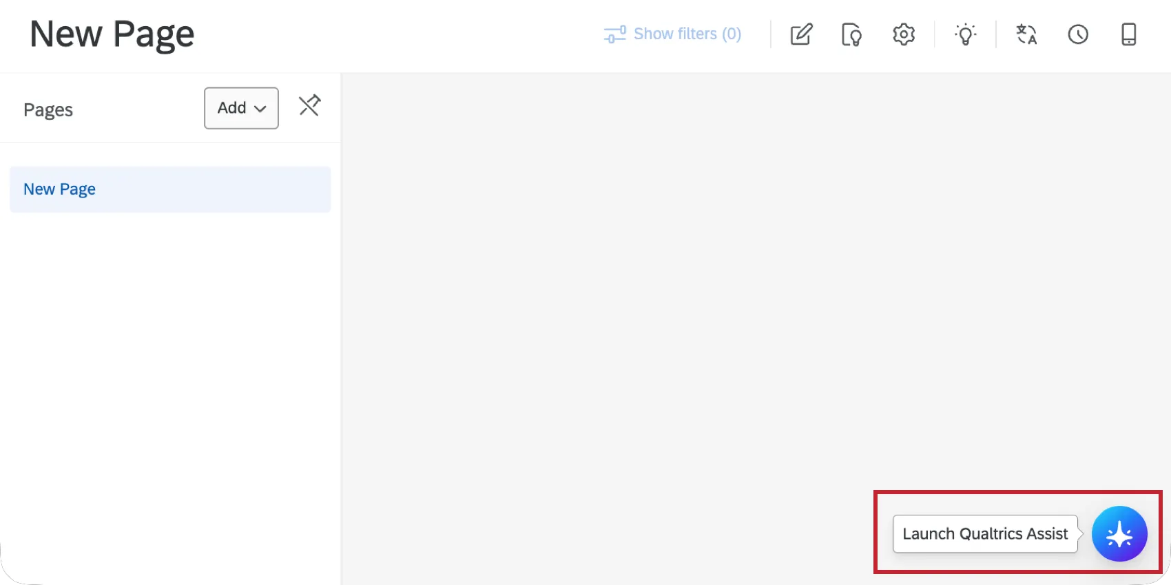 clicking the qualtrics assist icon