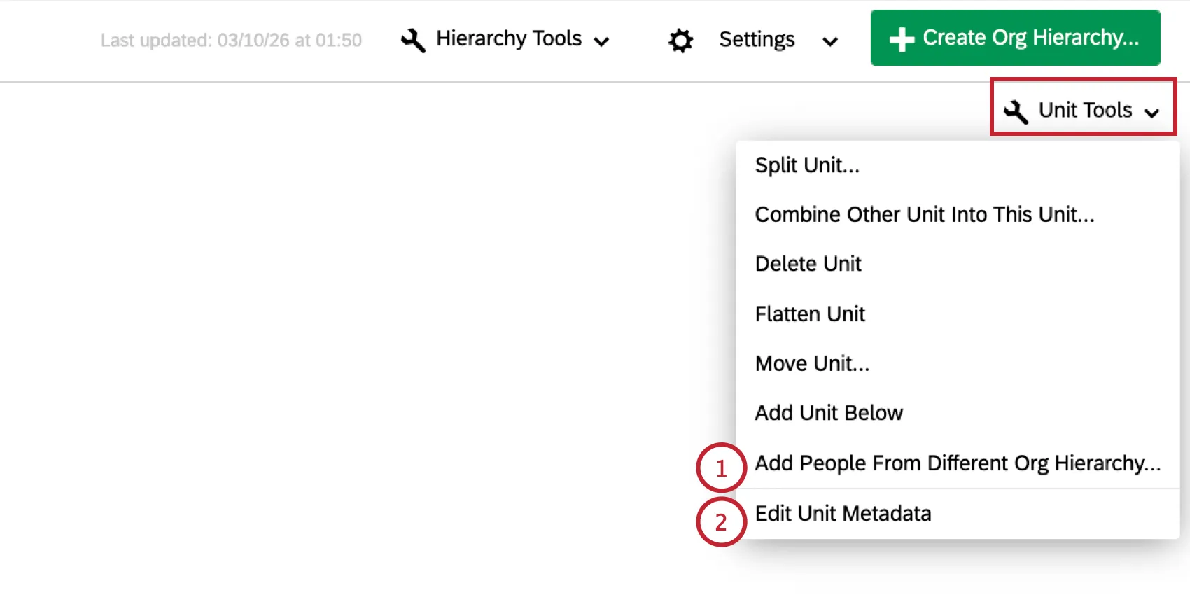 the options for adjusting the people in a unit