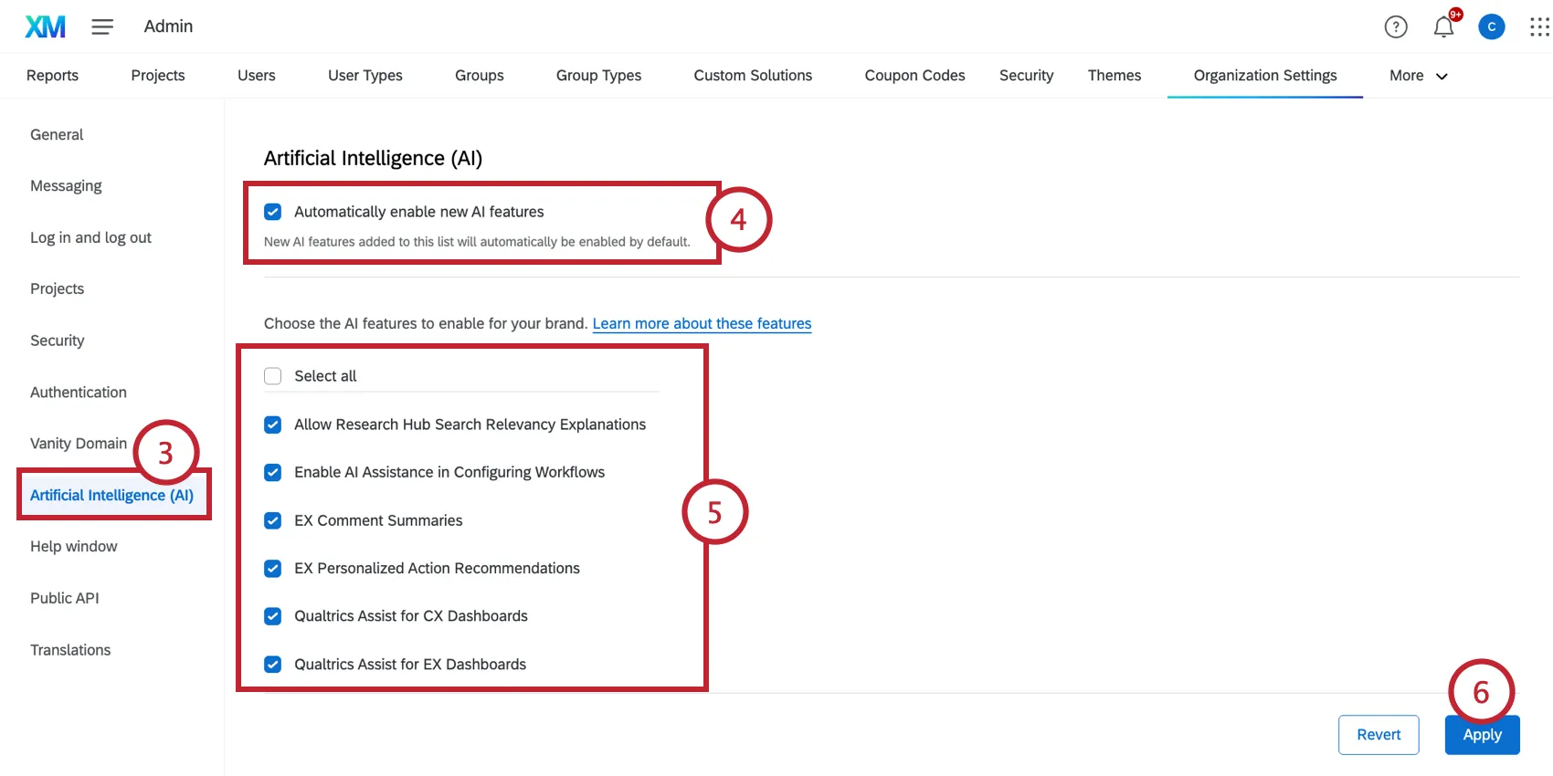 choosing ai features to enable