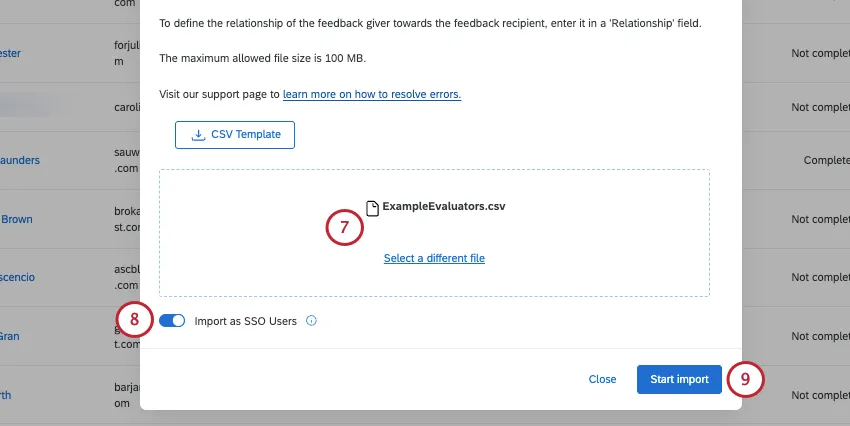 uploading the givers file