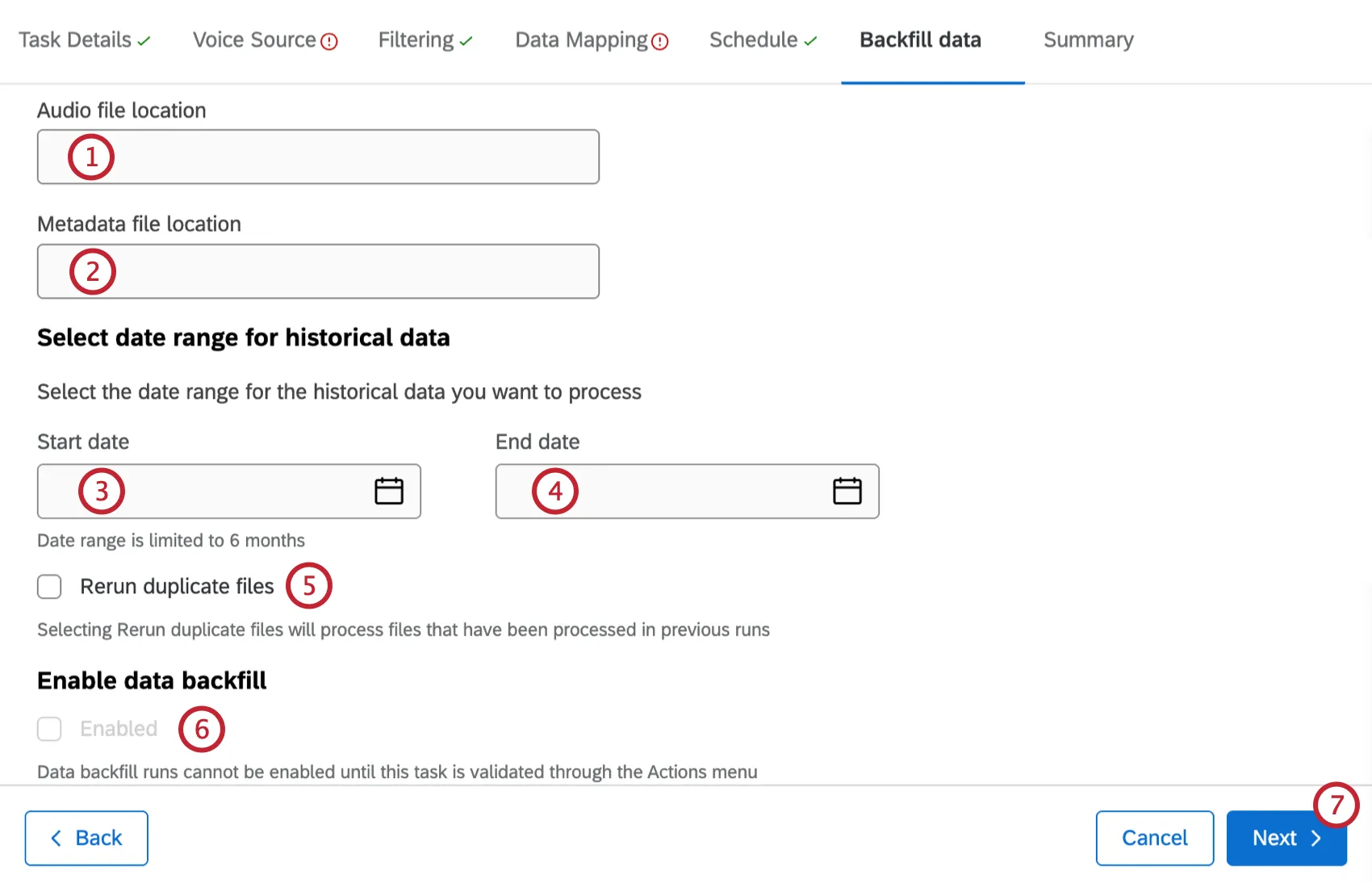 optional steps to backfill data