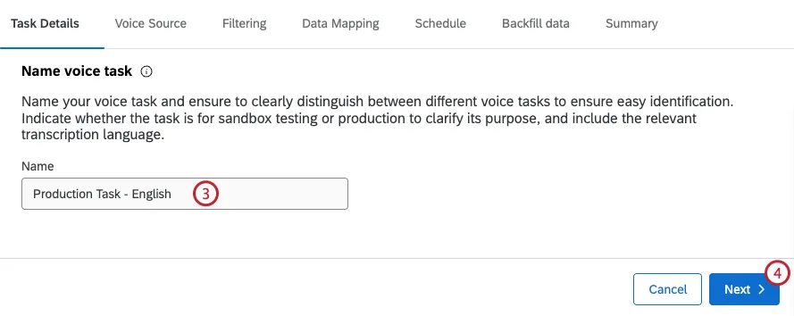 task details screen