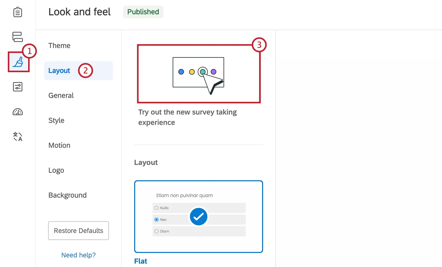 option to switch to the new experience highlighted in the look and feel tab