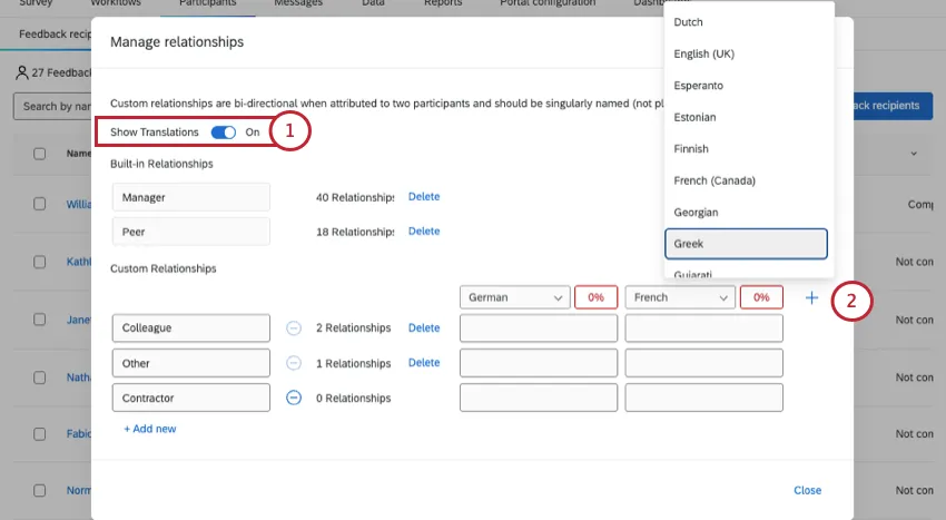 show translations button at top of relationships window