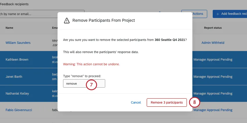 window where you type rmeove to confirm your deletion