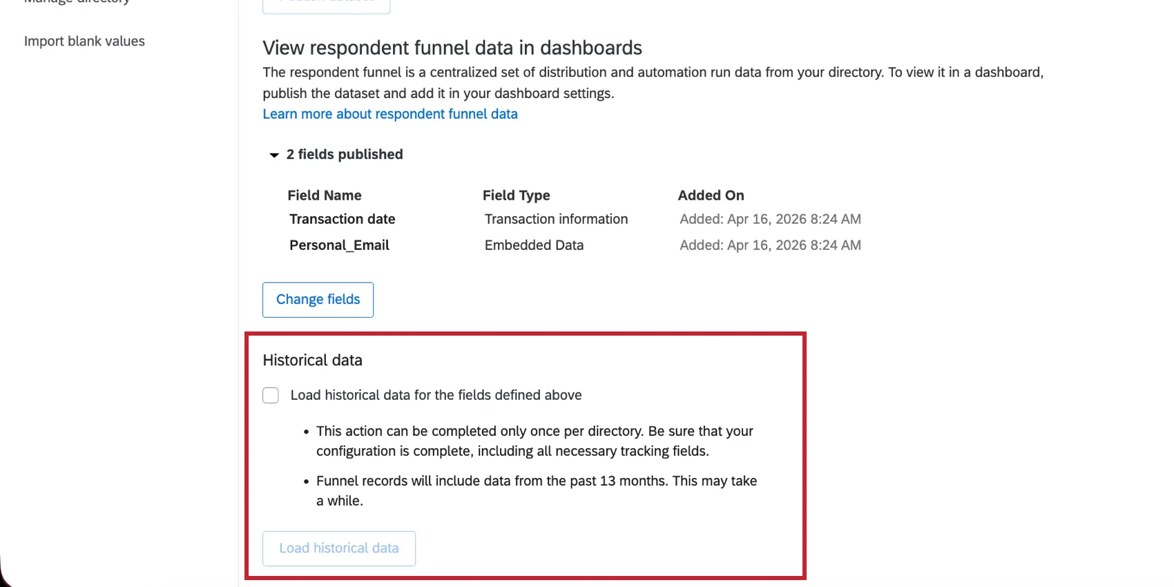 loading historical data