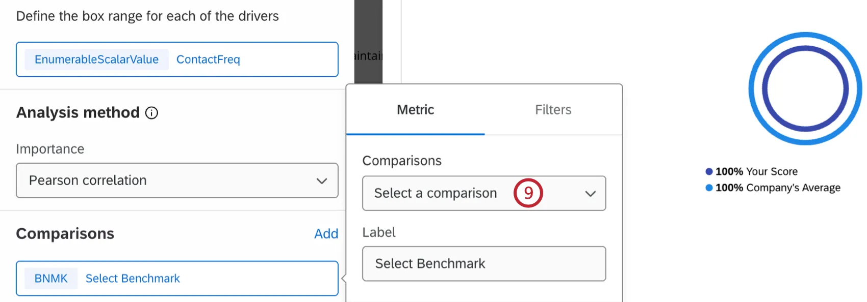 comparison dropdown highlighted