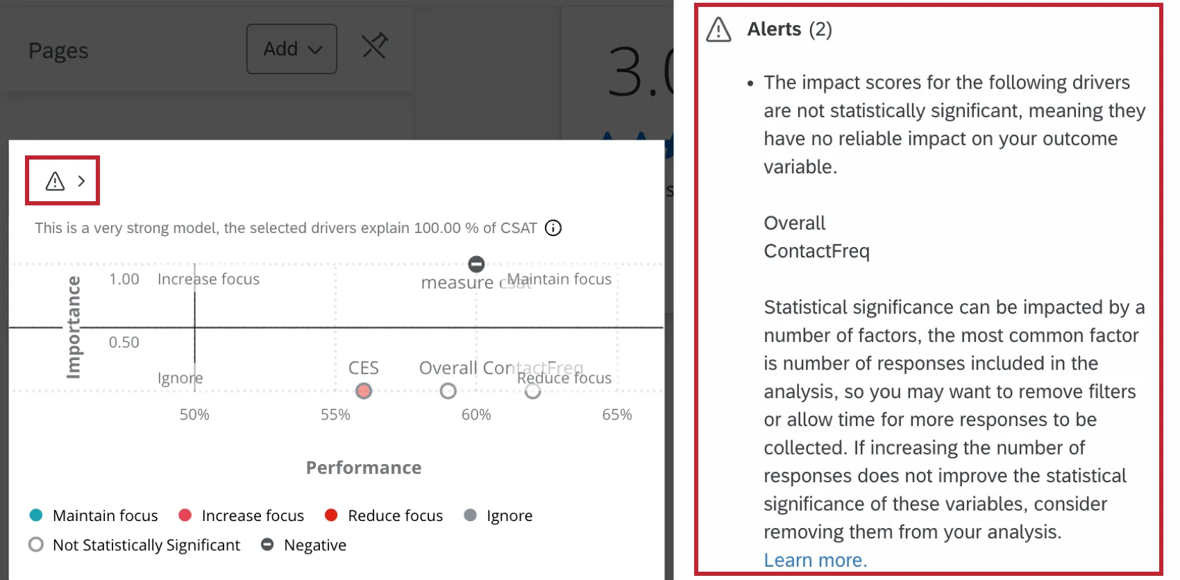 warning icon highlighted within the widget