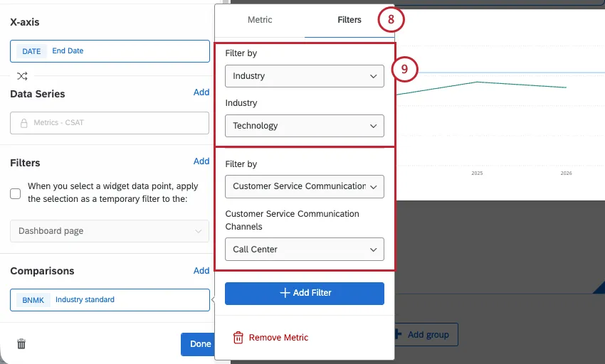 setting benchmark filters