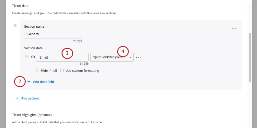 adding email ticket data in workflow setup