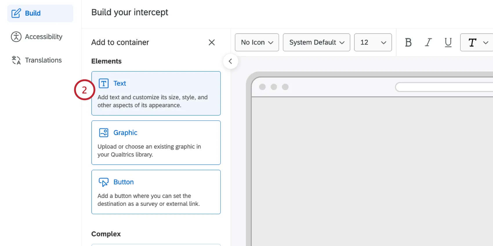 selecting the text element
