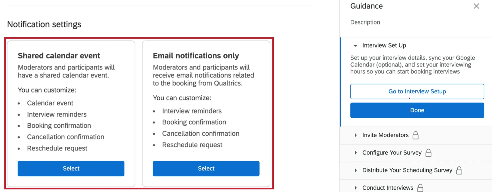 notification settings options highlighted