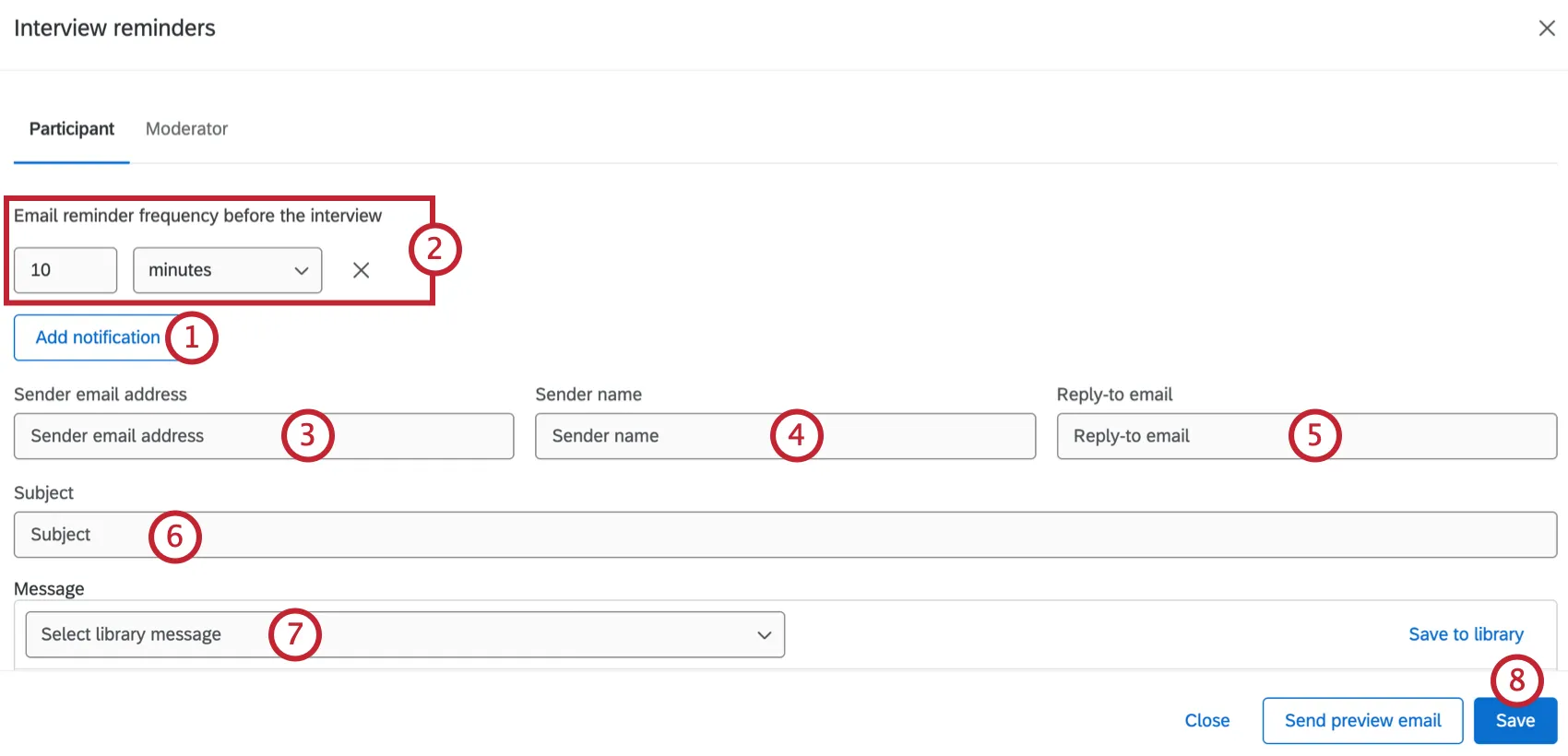 steps to configure an interview reminder